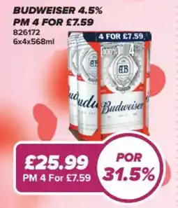 Bestway Budweiser 4.5% offer