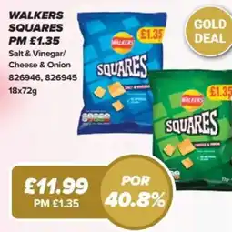 Bestway Walkers squares Salt & Vinegar/ Cheese & Onion offer