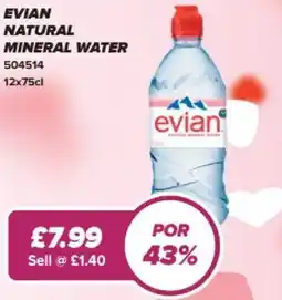 Bestway Evian natural mineral water offer