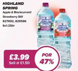 Bestway Highland spring Apple & Blackcurrant/ Strawberry Still offer