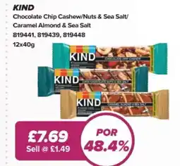 Bestway Kind Chocolate Chip Cashew/Nuts & Sea Salt/ Caramel Almond & Sea Salt offer