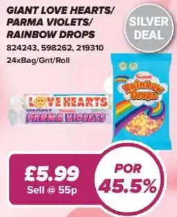Bestway Giant love hearts/ parma violets/ rainbow drops offer
