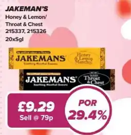Bestway Jakeman's Honey & Lemon/ Throat & Chest offer