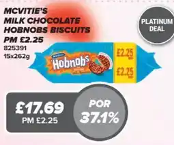 Bestway Mcvitie's milk chocolate hobnobs biscuits offer