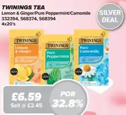 Bestway Twinings tea Lemon & Ginger/Pure Peppermint/Camomile offer