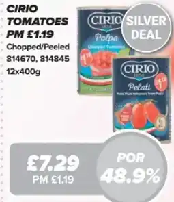 Bestway Cirio tomatoes Chopped/Peeled offer