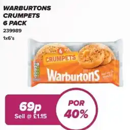 Bestway Warburtons crumpets 6 Pack offer
