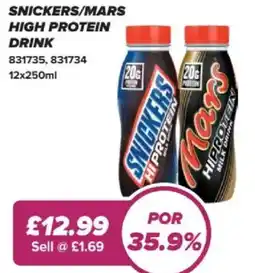 Bestway Snickers/mars high protein drink offer