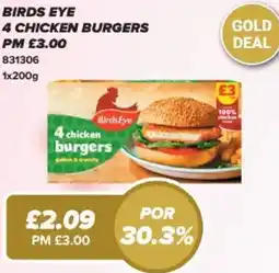 Bestway Birds eye 4 chicken burgers offer