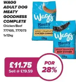 Bestway Wagg adult dog meaty goodness complete Chicken/Beef offer
