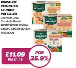 Bestway Winalot pouches Chunks In Jelly/ Chunks in Gravy/ Sunday Dinner In Gravy offer