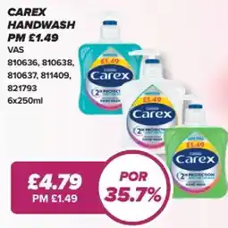 Bestway Carex handwash offer