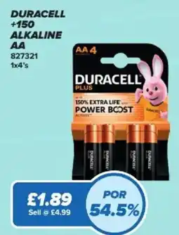 Bestway Duracell +150 alkaline AA offer