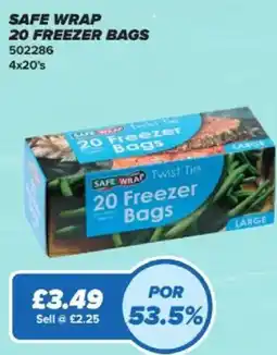 Bestway Safe wrap 20 freezer bags offer