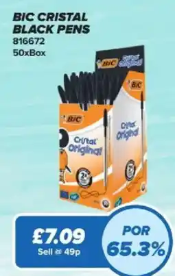 Bestway Bic cristal black pens offer