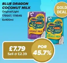 Bestway Blue dragon coconut milk Original/Light offer