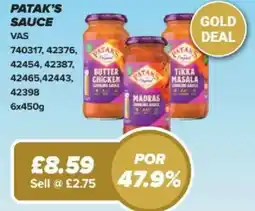 Bestway Patak's sauce offer