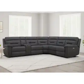 Costco Gilman Creek Justin Grey Fabric Power Reclining Sectional Sofa offer