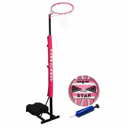 Costco Sure Shot 9ft (2.7 m) Prime Shot Junior Netball Goal in Pink/Grey with Padding (5-12 Years) offer