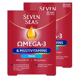 Costco Seven Seas Omega 3 Multivitamins Man, 2 x 60 Count offer