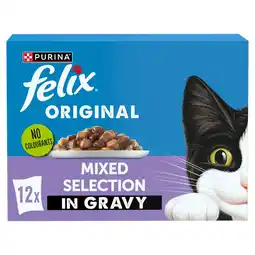 Iceland FELIX Original Mixed Selection in Gravy Wet Cat Food 12x85g offer