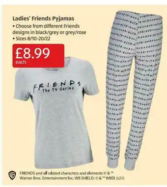 Aldi Ladies' Friends Pyjamas offer