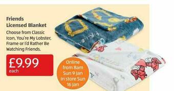Aldi Friends Licensed Blanket offer