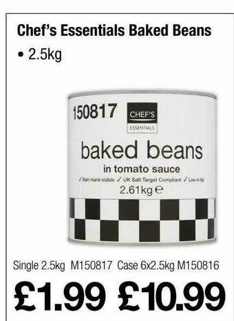 Booker Wholesale Chef's Essentials Baked Beans offer
