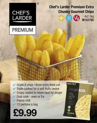 Booker Wholesale Chef's Larder Premium Extra Chunky Gourmet Chips offer