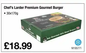 Booker Wholesale Chef's Larder Premium Gourmet Burger offer