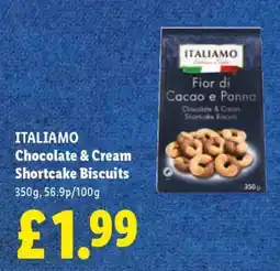 Lidl ITALIAMO Chocolate & Cream Shortcake Biscuits offer