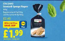 Lidl ITALIAMO Savoiardi Sponge Fingers offer