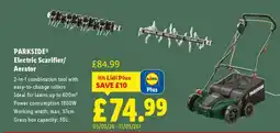 Lidl PARKSIDE Electric Scarifier/Aerator offer