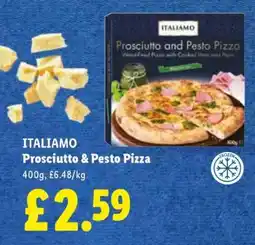 Lidl ITALIAMO Prosciutto & Pesto Pizza offer