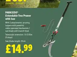Lidl Parkside Extendable Tree Pruner with Saw offer