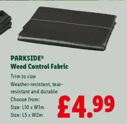Lidl PARKSIDE Weed Control Fabric offer