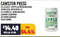 Bestway CAWSTON PRESS Cloudy apple/rhubarb/ ginger beer/eld flower lemonade offer