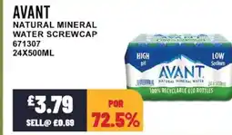 Bestway AVANT Natural mineral water screwcap offer