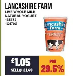 Bestway LANCASHIRE FARM Live whole milk natural yogurt offer