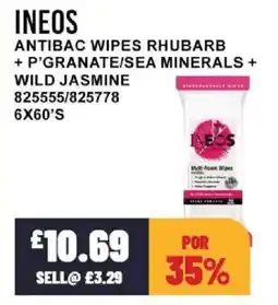Bestway INEOS Antibac wipes rhubarb + p'granate/sea minerals + wild jasmine offer