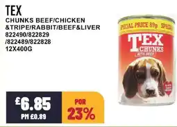Bestway TEX Chunks beef/chicken &tripe/rabbit/beef&liver offer
