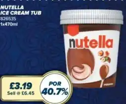 Bestway Nutella ice cream tub offer