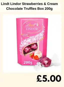 Sainsbury's Lindt Lindor Strawberries & Cream Chocolate Truffles Box offer