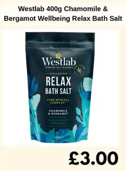 Sainsbury's Westlab Chamomile & Bergamot Wellbeing Relax Bath Salt offer