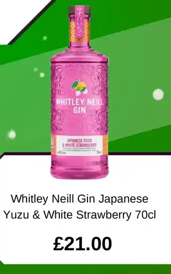 Whitley Neill Gin Japanese Yuzu & White Strawberry