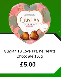 Asda Guylian 10 Love Praliné Hearts Chocolate offer
