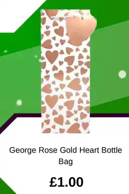 Asda George Rose Gold Heart Bottle Bag offer
