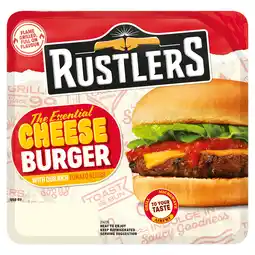 Iceland Rustlers The Essential Cheese Burger with Our Rich Tomato Relish 166g offer