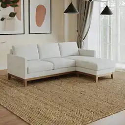 Costco Henredon Murphy Cream Fabric Corner Sofa with Reversible Chaise offer