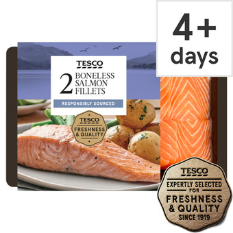 Tesco Tesco 2 Boneless Salmon Fillets 260G offer